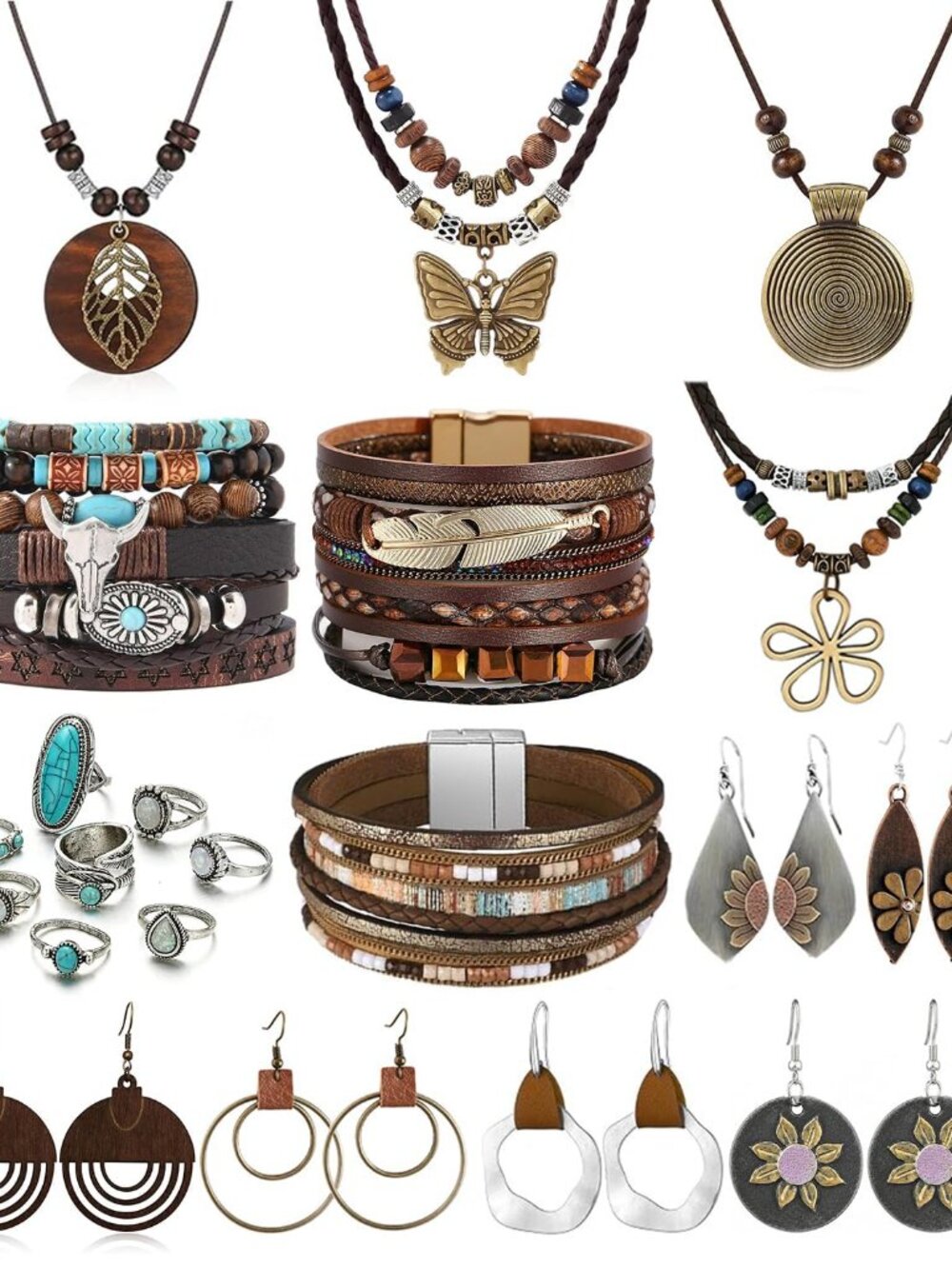 27-Piece Boho Western Jewelry Set for Women